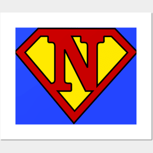 Superhero Symbol Letter N Posters and Art